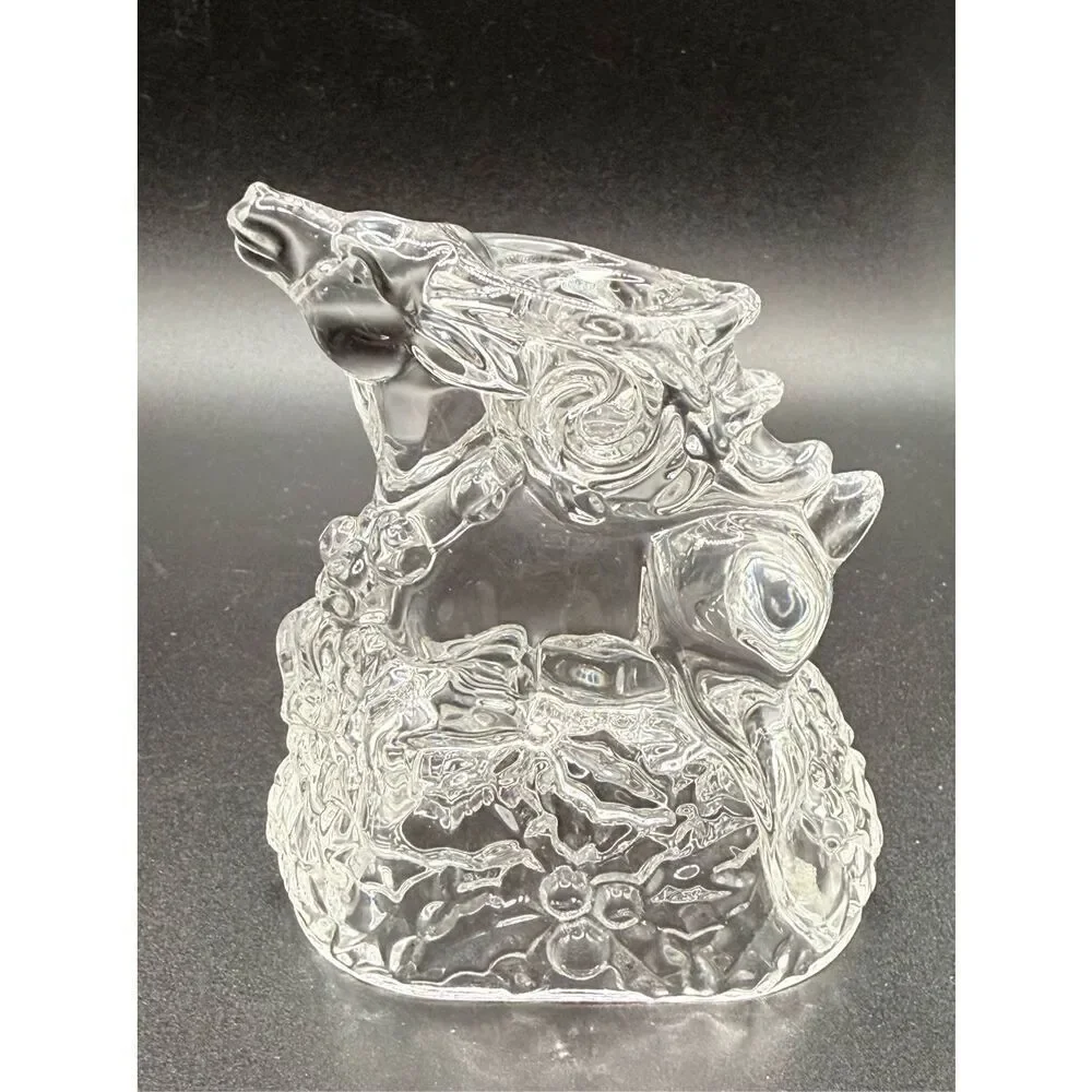 Waterford Marquis Crystal Reindeer Candle Holders - Set of 2 Vintage New